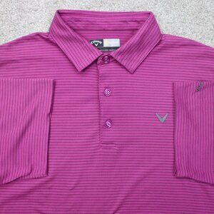 Callaway Opti-Dri Polo Shirt Mens Large Purple Golf Poly Stretch Short Sleeve